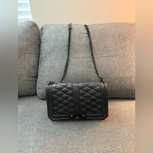 Black Quilted Chain Crossbody Bag